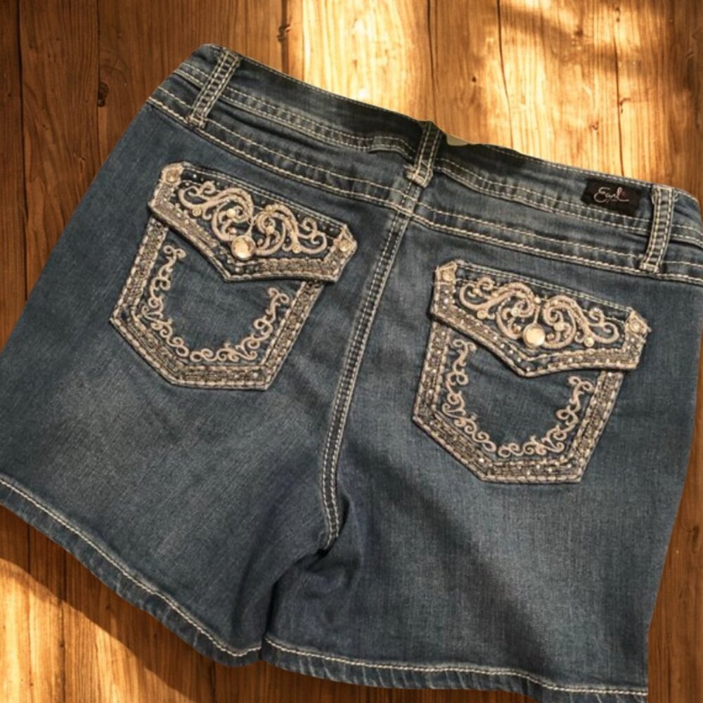 Earl Rhinestone Jean Shorts